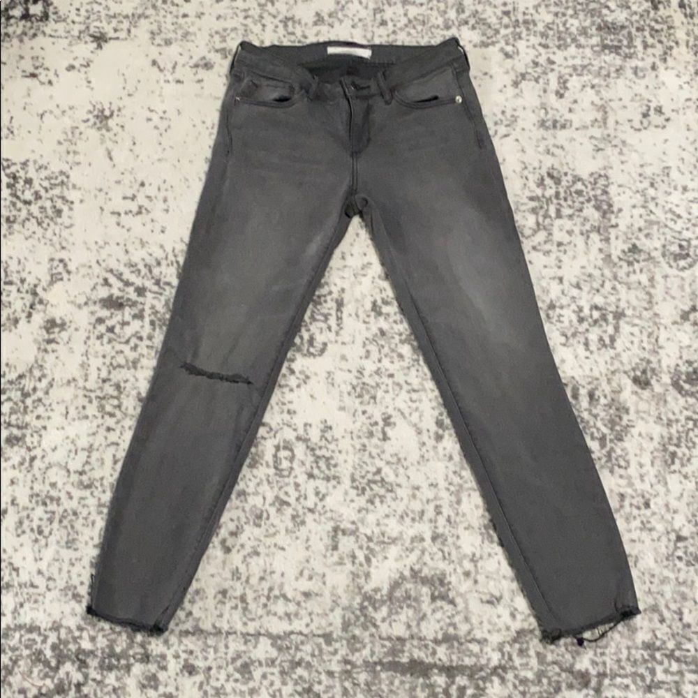 HIDDEN Grey Wash Skinny distressed Raw HEM JEANS size 27 - Picture 1 of 12
